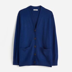 Madewell Merino Wool Boyfriend Cardigan - Bright Cobalt, size XL